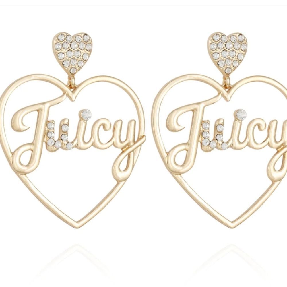Juicy Couture Heart Logo Hoop Earrings
